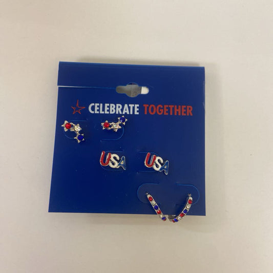 3pk Patriotic Earrings