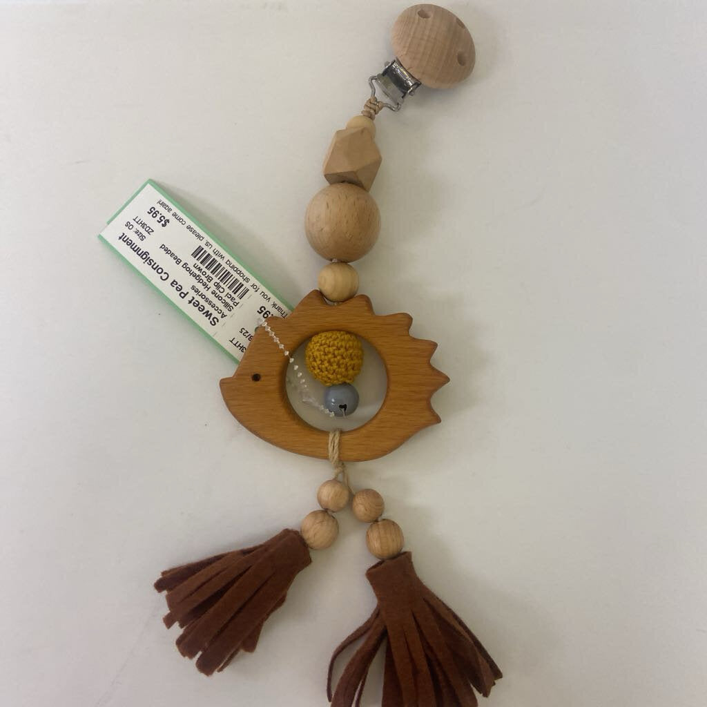 Silicone Hedgehog Beaded Paci Clip