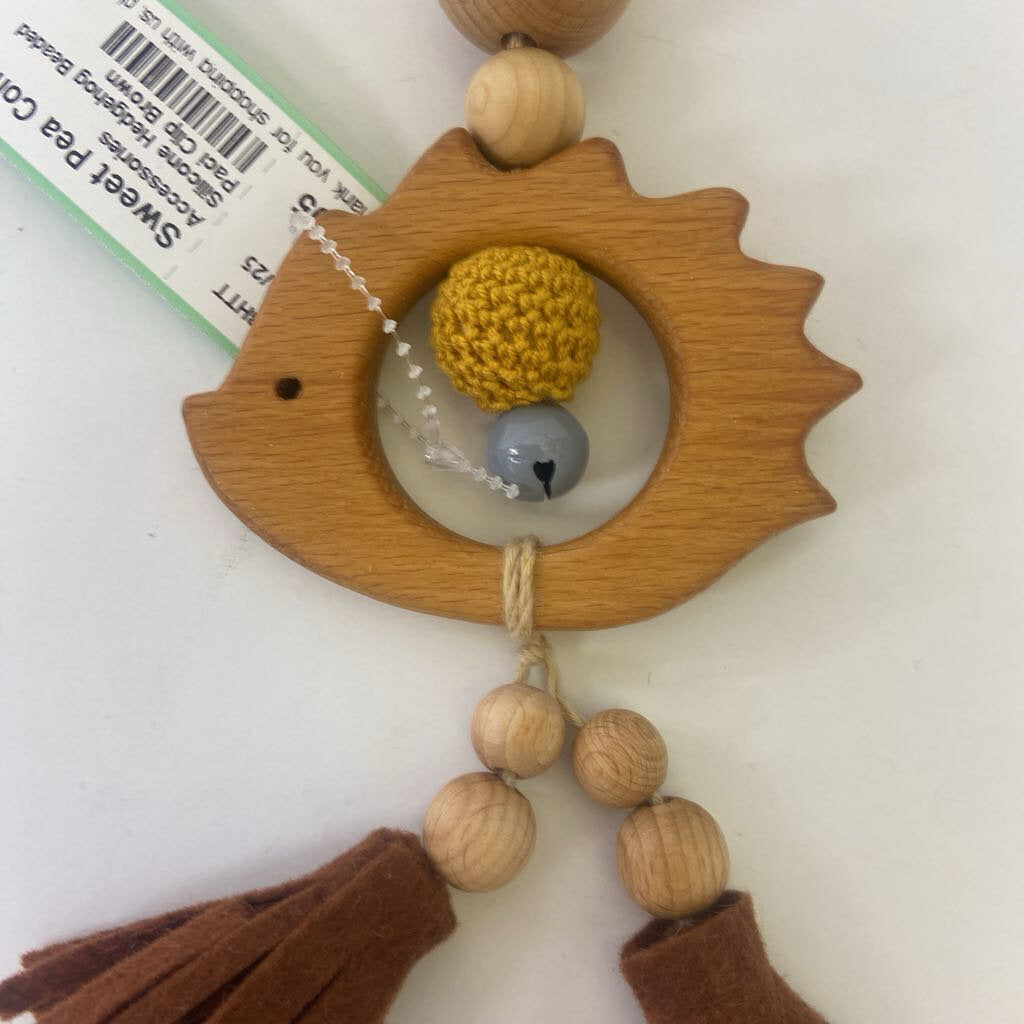 Silicone Hedgehog Beaded Paci Clip