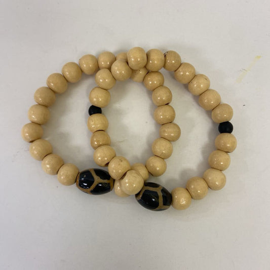 2pk Wood Bead Stretch Bracelets
