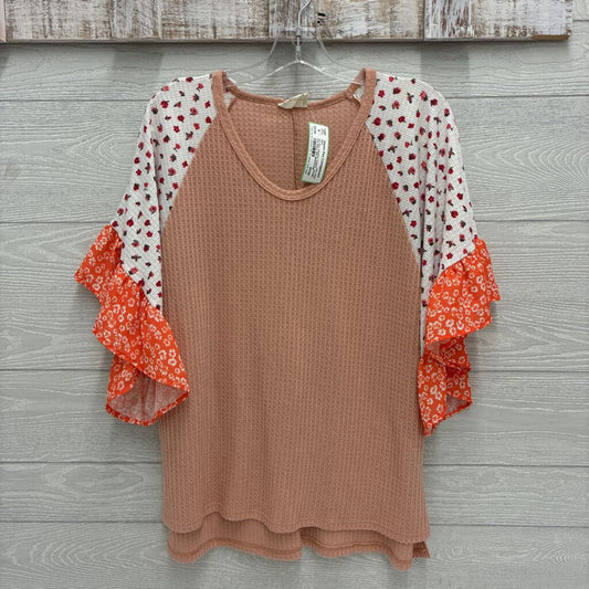 Womens Textured Print Sleeve Shirt