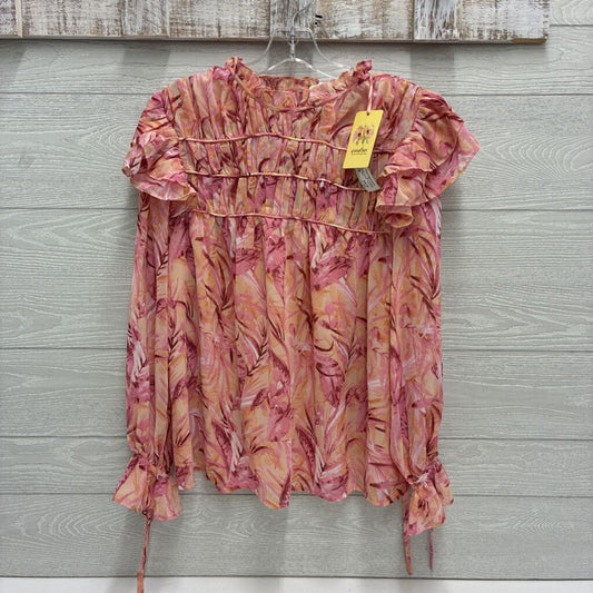 Womens Sheer Floral L/S Blouse *NEW*