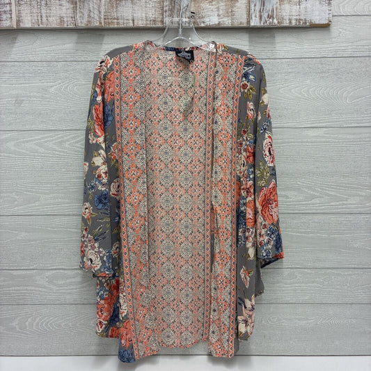 Womens Mid-Length Floral Kimono