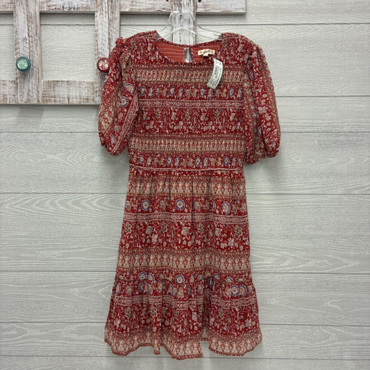 Womens Sheer Sleeve Print Dress