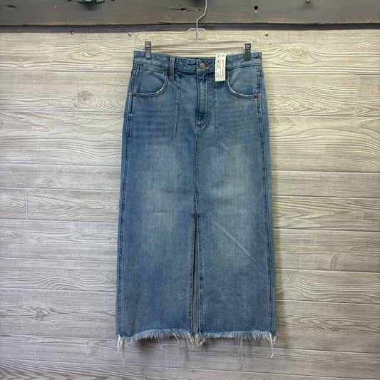 Womens Freyed Hem Jean Skirt