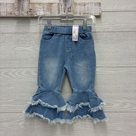 Girls Freyed Hem Flare Jeans