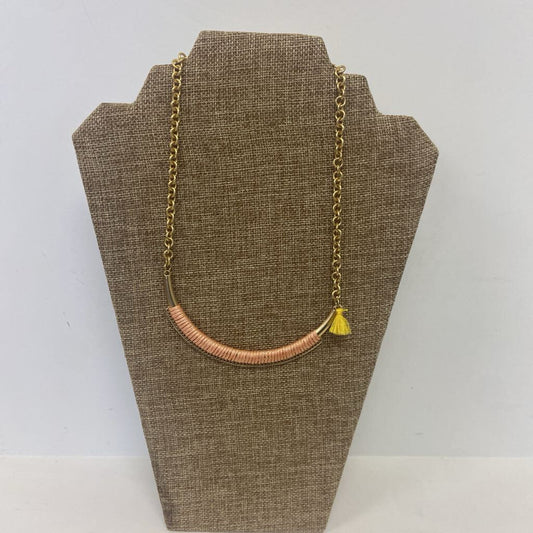 Wrapped Bar Necklace w/Tassel