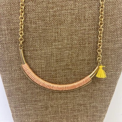 Wrapped Bar Necklace w/Tassel