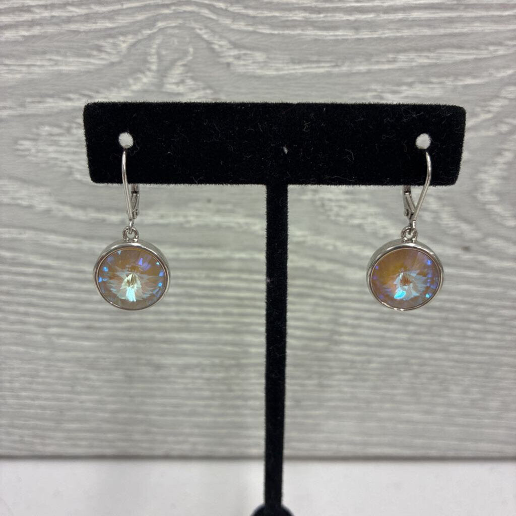 Round Crystal Dangle Earrings