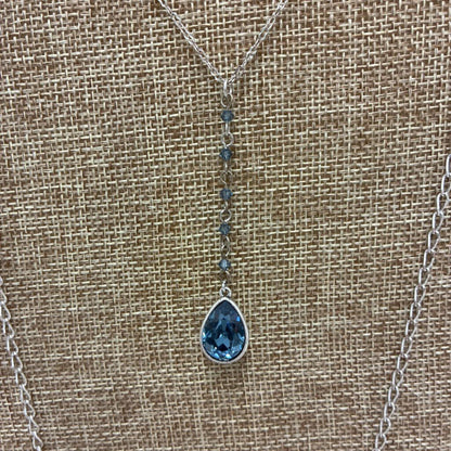 Tiered Crystal Teardrop Necklace