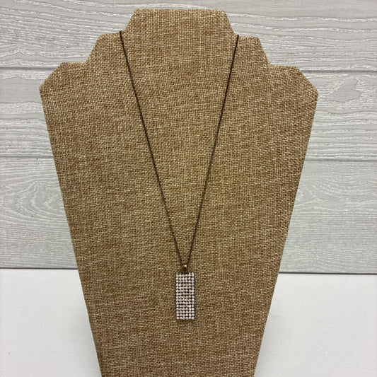 Paved Bar Crystal Necklace
