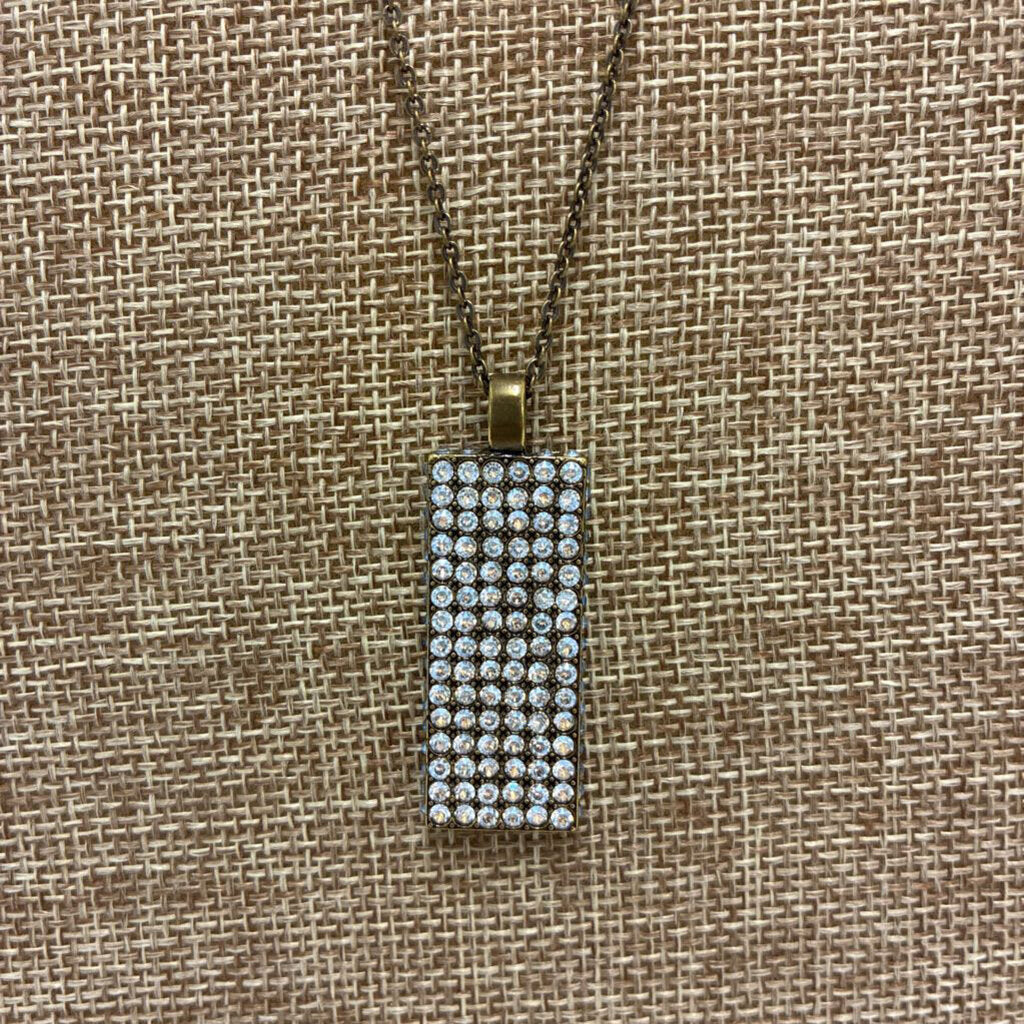 Paved Bar Crystal Necklace