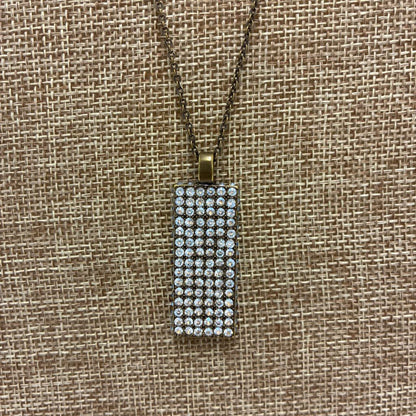 Paved Bar Crystal Necklace