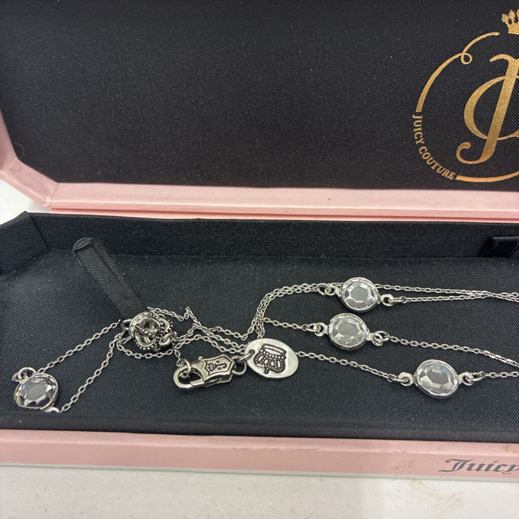 Crystal Multi Charm Necklace w/Box