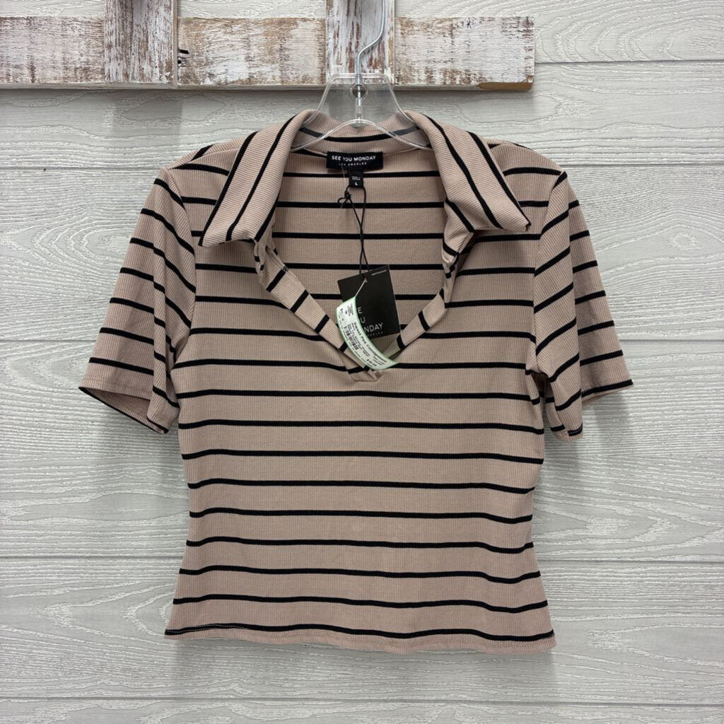 Womens Ribbed Striped Shirt *NEW*