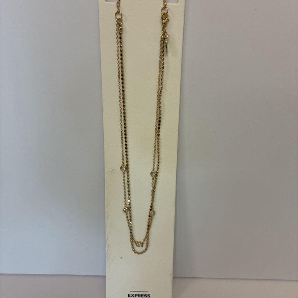 CZ & Link Double Necklace