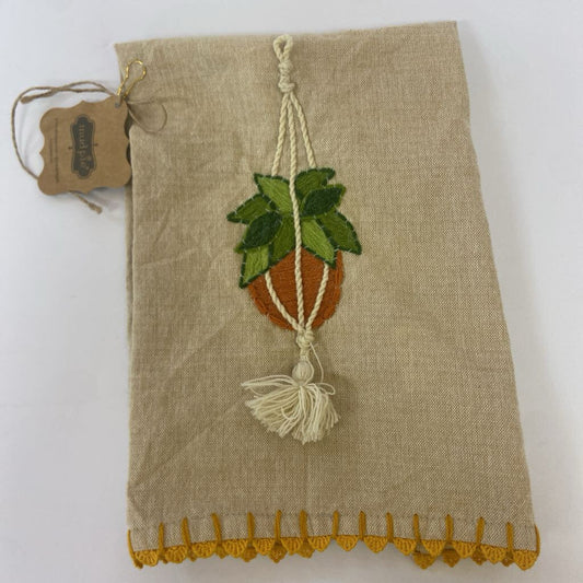 Embroidered Plant Hand Towel *NEW*