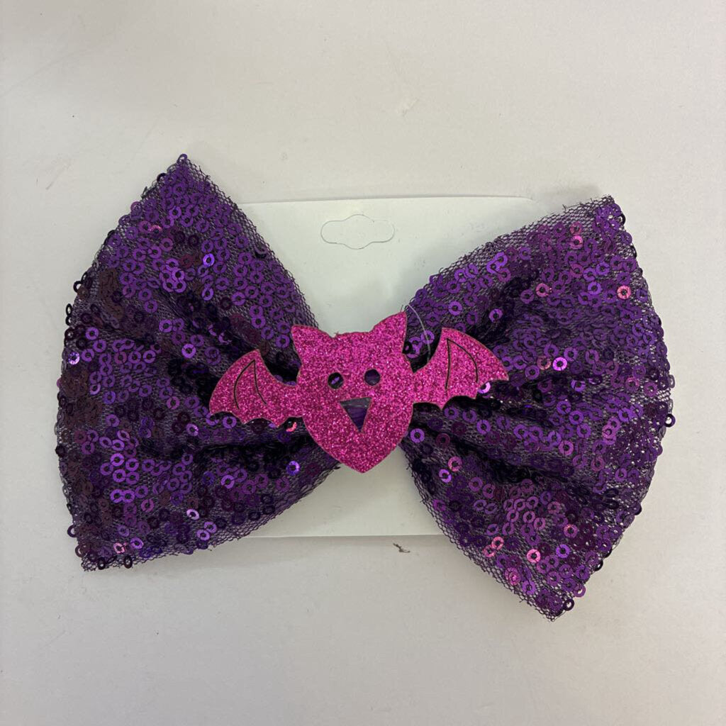 Girls Sequined Pumpkin Bow Clip *NEW*