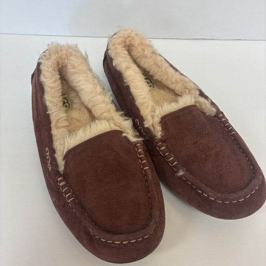 Womens Fur Lined Suede Slippers