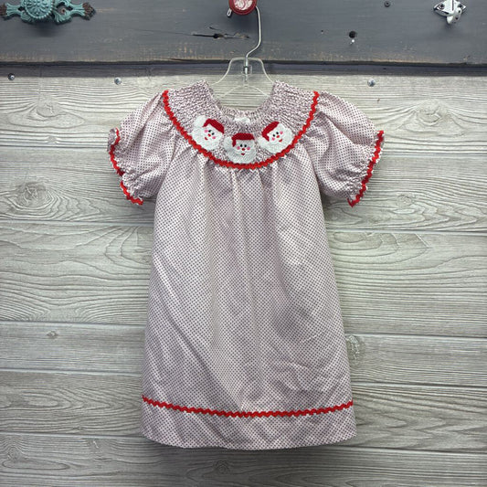 Girls Smocked Santa Dress