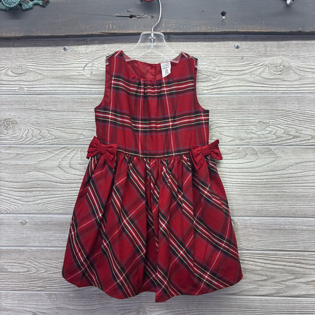 Girls Plaid Dress with Bow
