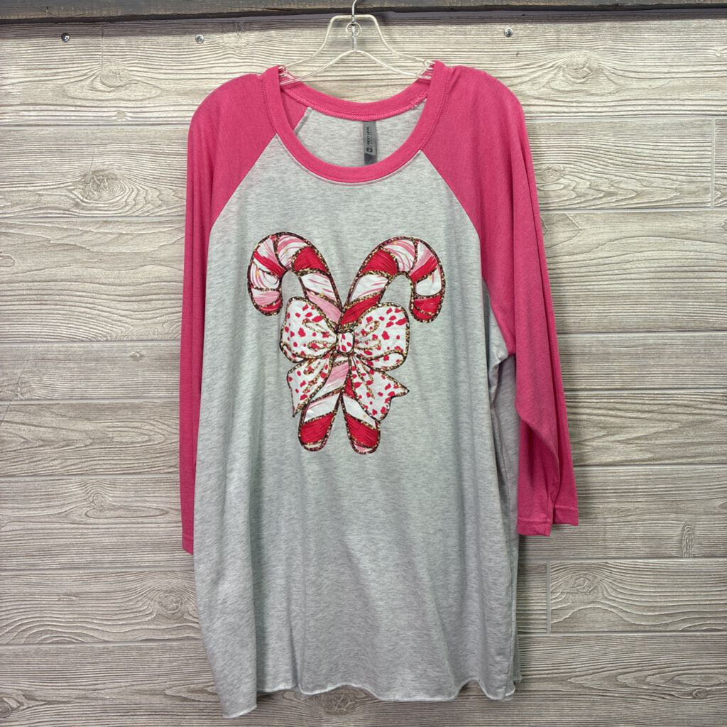 Womens Candy Cane Graphic Raglan