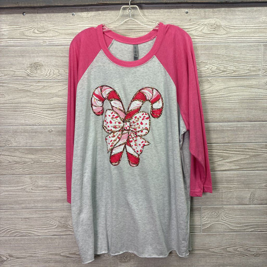 Womens Candy Cane Graphic Raglan