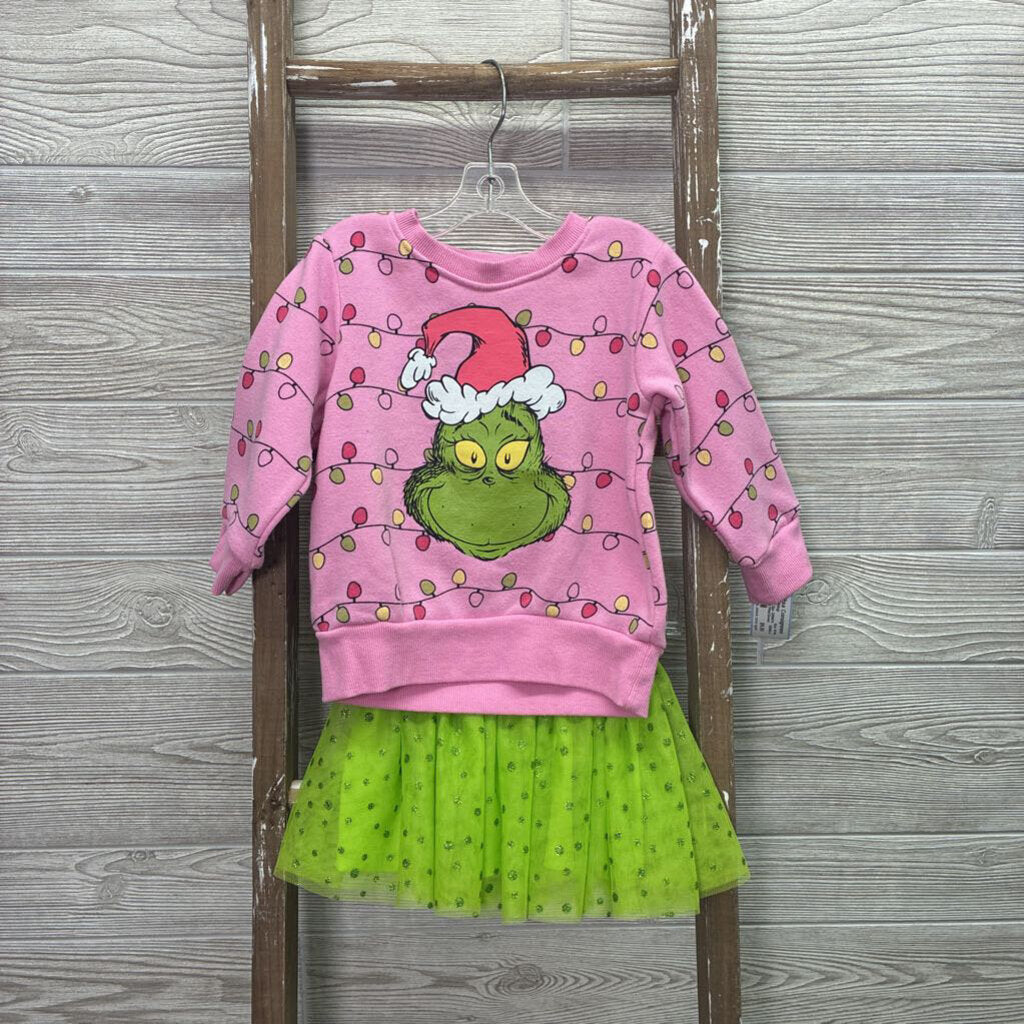 Girls 2pc GRINCH Crew & Tutu Set