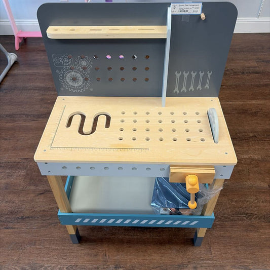 Wooden Tool Bench with Tools