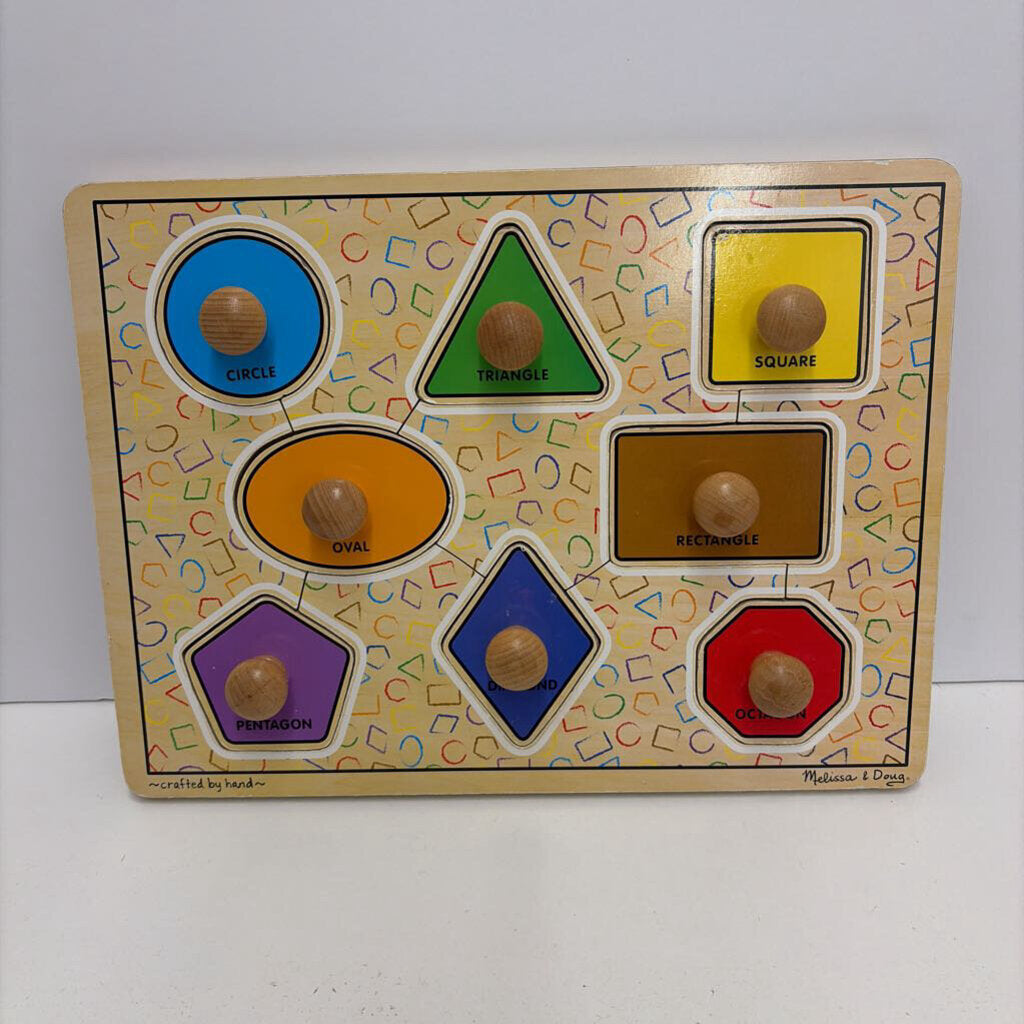 Wooden Chunky Peg Shapes Puzzle