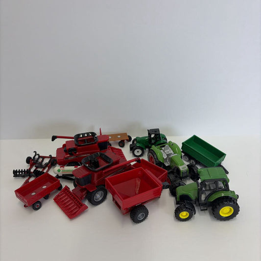 Bag of Tractors & Farm Equipment Toys